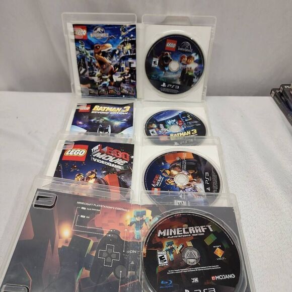 Sony PS3 Lot Of 4 LEGO Jurassic World, Batman, Lego Movie, Minecraft Untested - Picture 4 of 4